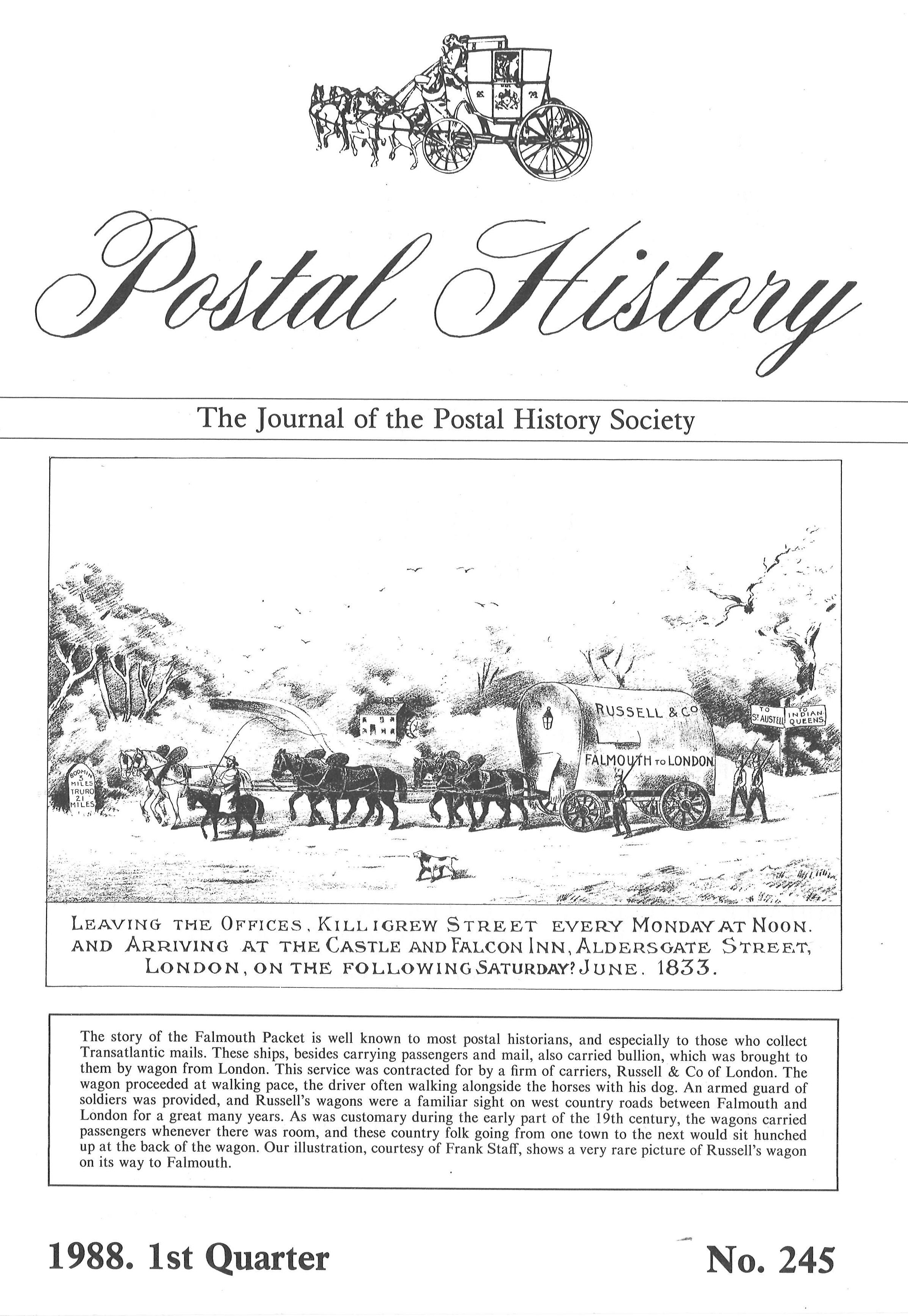 Postal History. The Journal of the Postal History Society (19881990