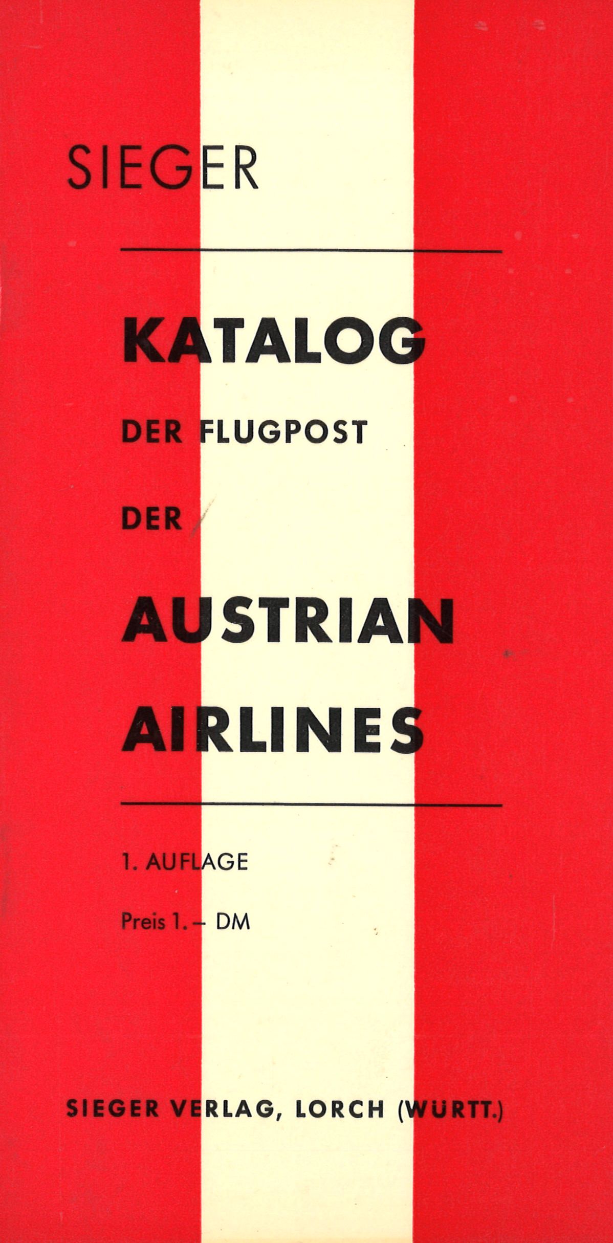 SIEGER Katalog der Flugpost der Austrian Airlines (1960 ff.) · Phil