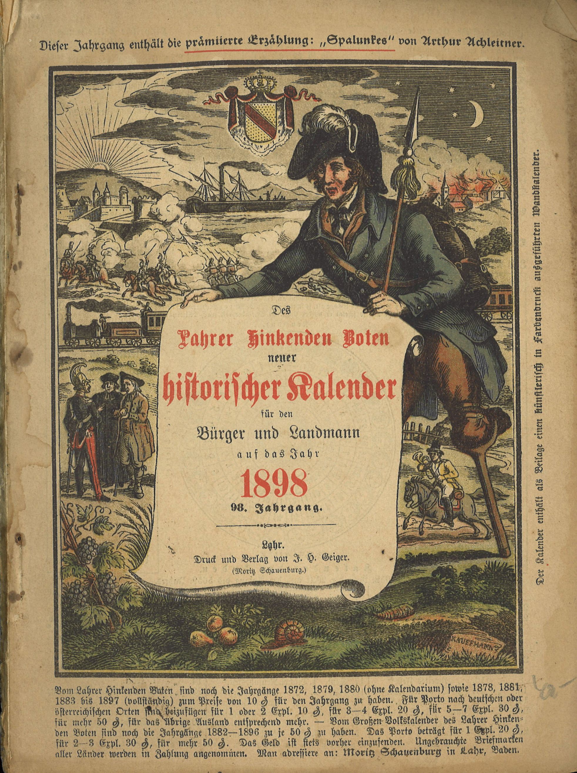 Lahrer Hinkender Bote 1882, 1889, 18931895, 189798, 195253 · Phil