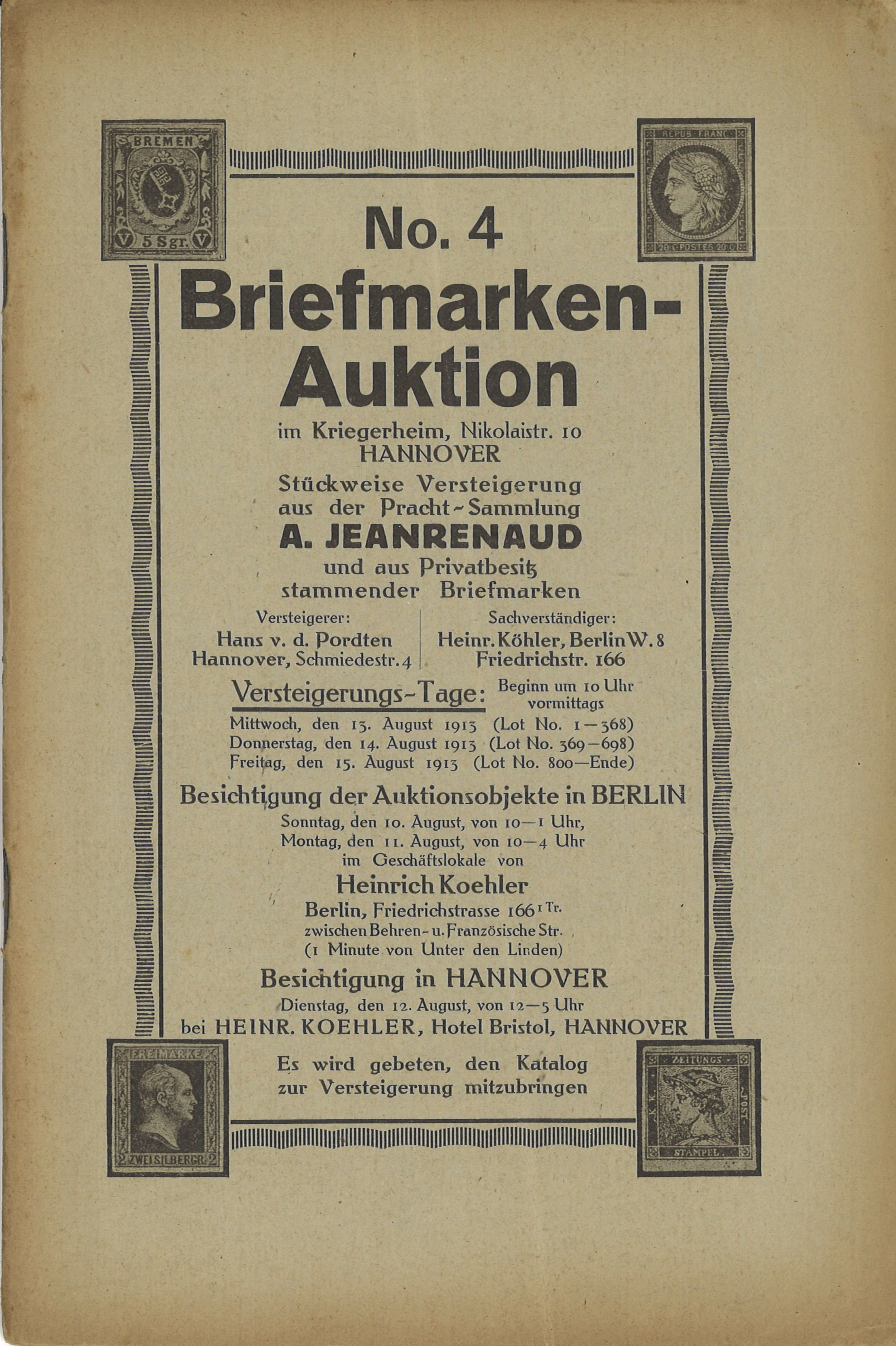 Heinrich Köhler: Auktionskataloge der 1.–10. Auktion (1913–1914) 2